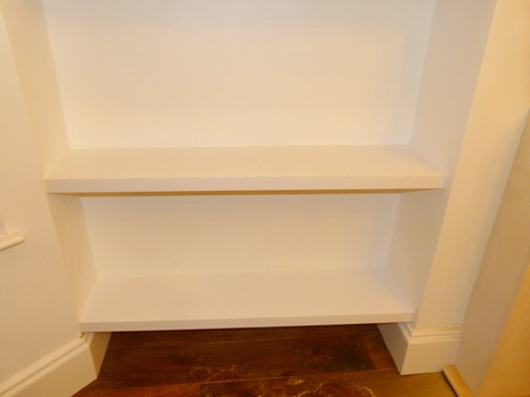 high gloss shelves fitted